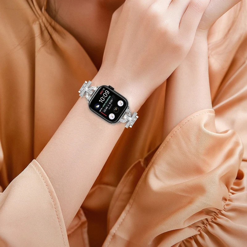 Apple Watch Series 8 (41mm) rhinestone décor stainless steel strap