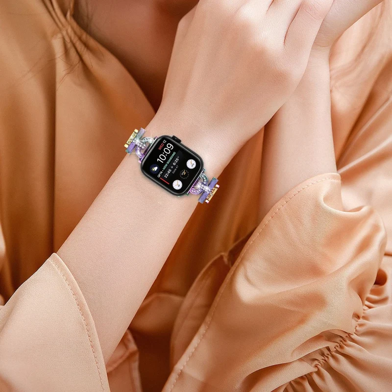 Apple Watch Series 8 (41mm) rhinestone décor stainless steel strap