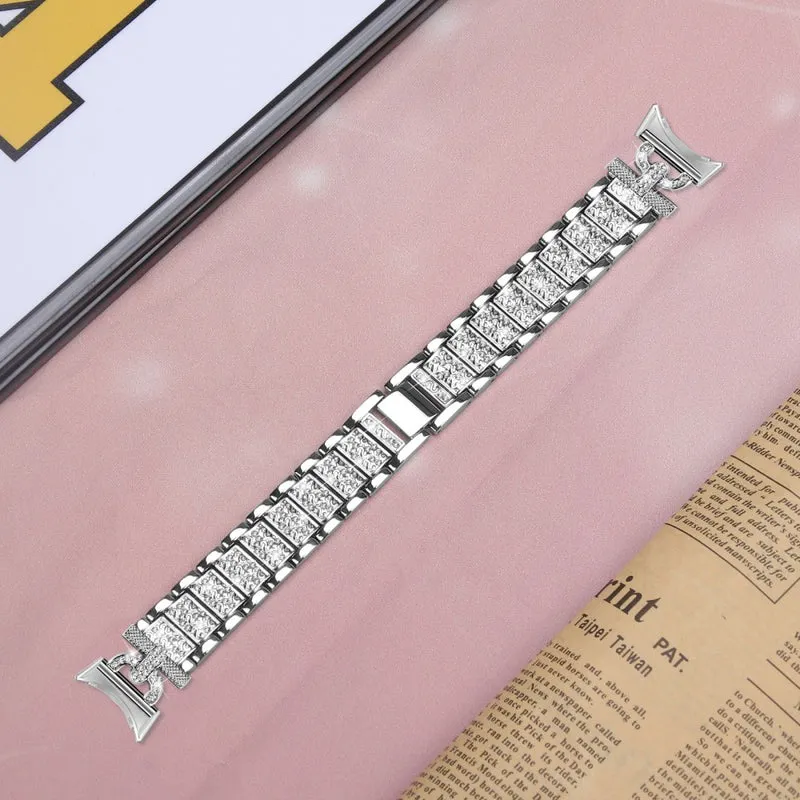 Google Pixel Watch rhinestone décor stainless steel strap