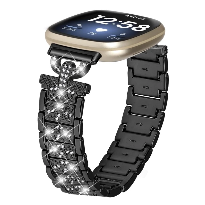 Fitbir Sense / Versa 3 rhinestone décor stainless steel strap