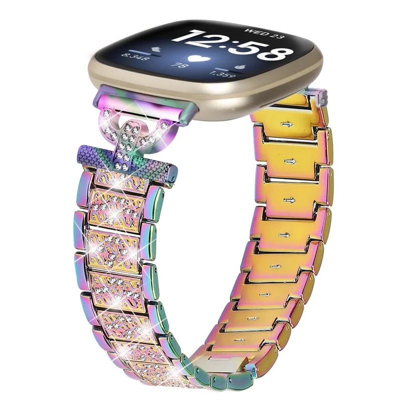 Fitbir Sense / Versa 3 rhinestone décor stainless steel strap