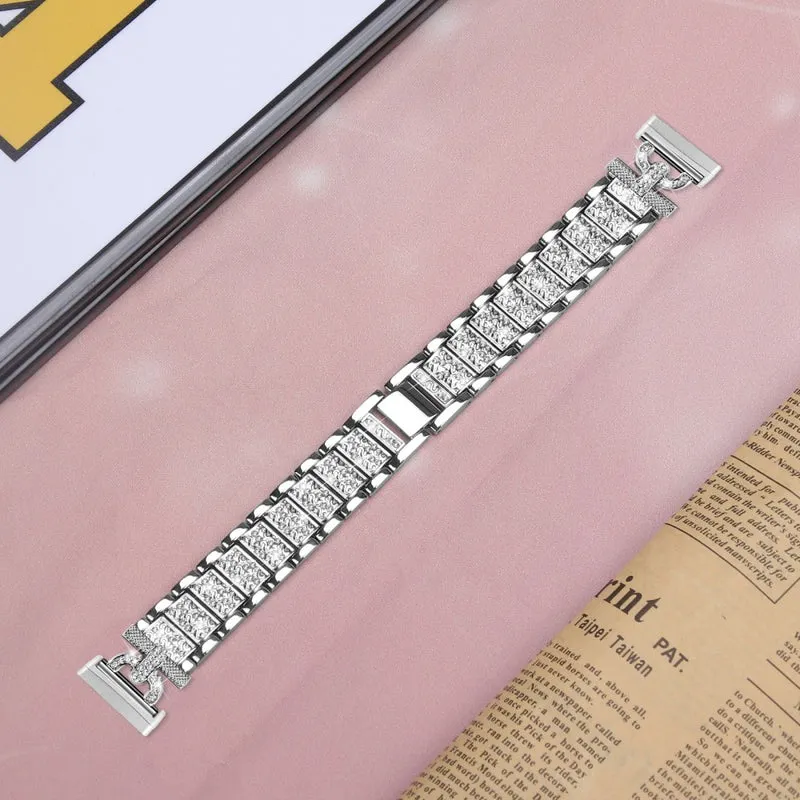 Fitbir Sense / Versa 3 rhinestone décor stainless steel strap