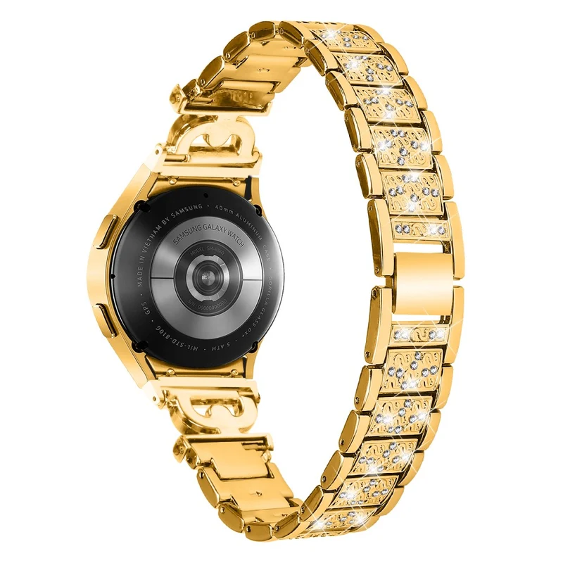 Samsung Galaxy Watch 6 / 5 / 4 rhinestone bead stainless steel strap
