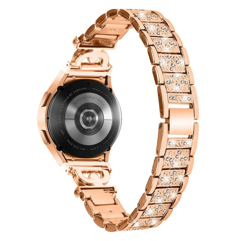 Samsung Galaxy Watch 6 / 5 / 4 rhinestone bead stainless steel strap