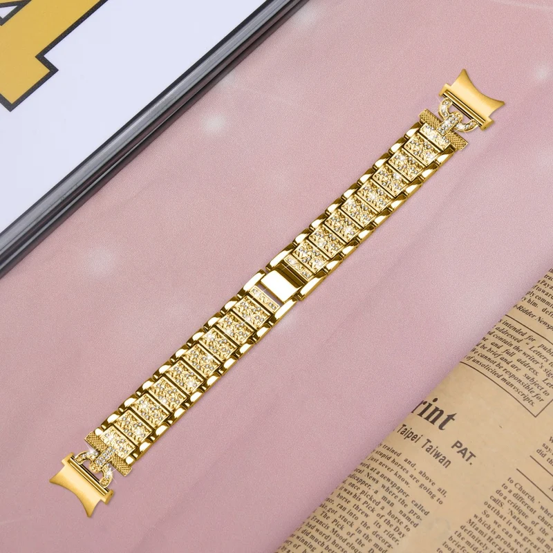 Samsung Galaxy Watch 6 / 5 / 4 rhinestone bead stainless steel strap