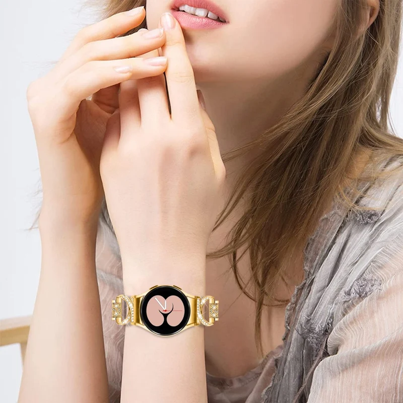 Samsung Galaxy Watch 6 / 5 / 4 rhinestone bead stainless steel strap