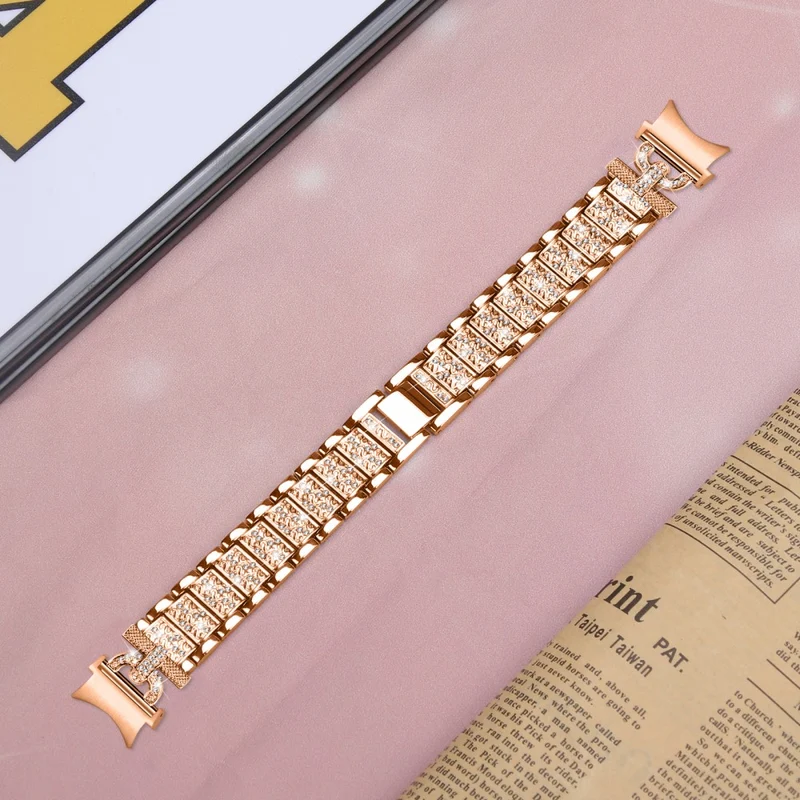 Samsung Galaxy Watch 6 / 5 / 4 rhinestone bead stainless steel strap