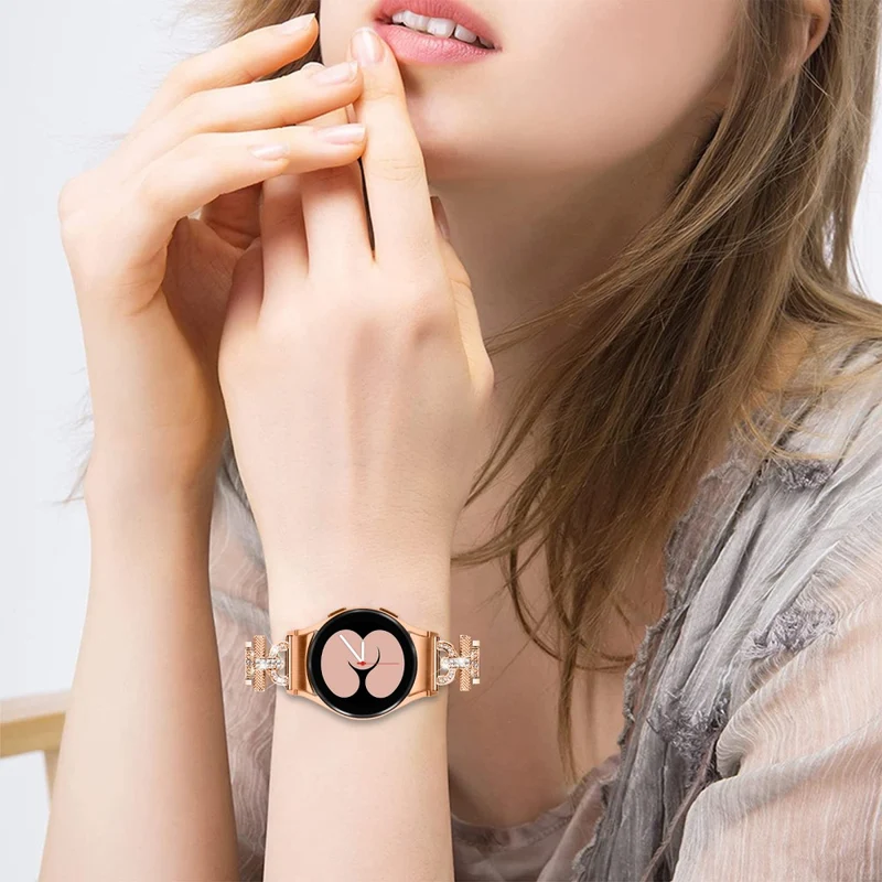 Samsung Galaxy Watch 6 / 5 / 4 rhinestone bead stainless steel strap