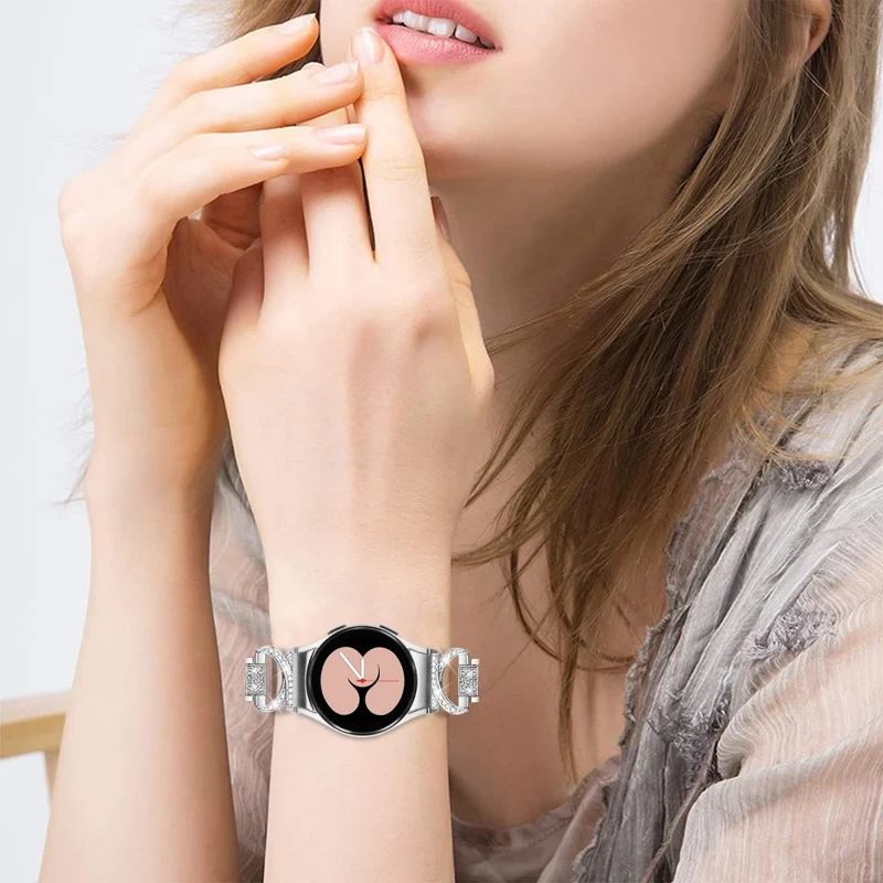 Samsung Galaxy Watch 6 / 5 / 4 rhinestone bead stainless steel strap