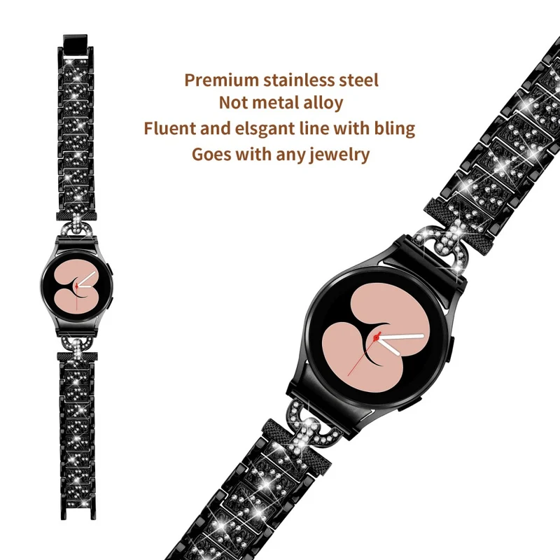 Samsung Galaxy Watch 6 / 5 / 4 rhinestone bead stainless steel strap