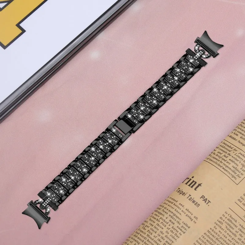 Samsung Galaxy Watch 6 / 5 / 4 rhinestone bead stainless steel strap