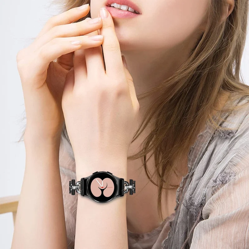 Samsung Galaxy Watch 6 / 5 / 4 rhinestone bead stainless steel strap
