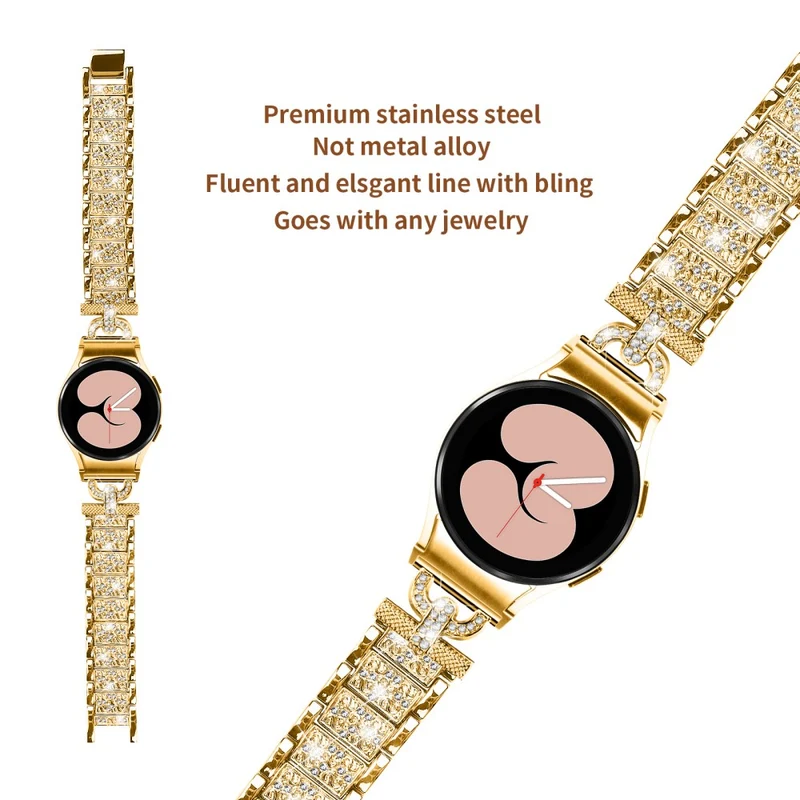 Samsung Galaxy Watch 6 / 5 / 4 rhinestone bead stainless steel strap