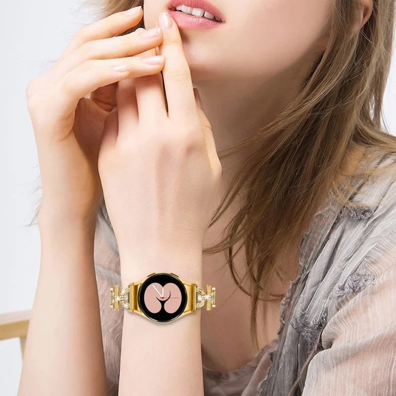 Samsung Galaxy Watch 6 / 5 / 4 rhinestone bead stainless steel strap