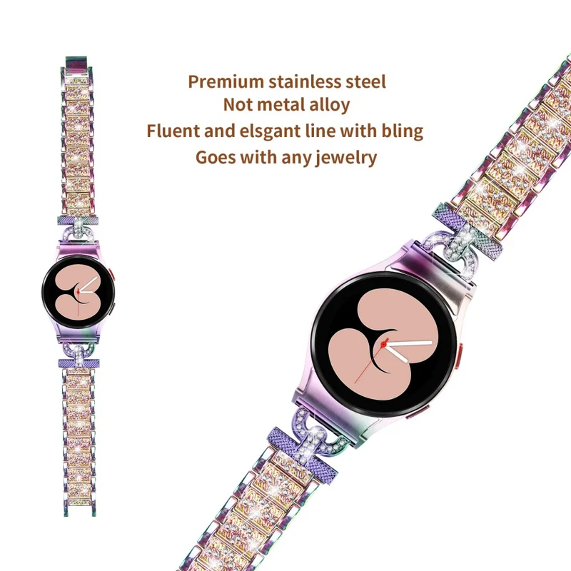 Samsung Galaxy Watch 6 / 5 / 4 rhinestone bead stainless steel strap