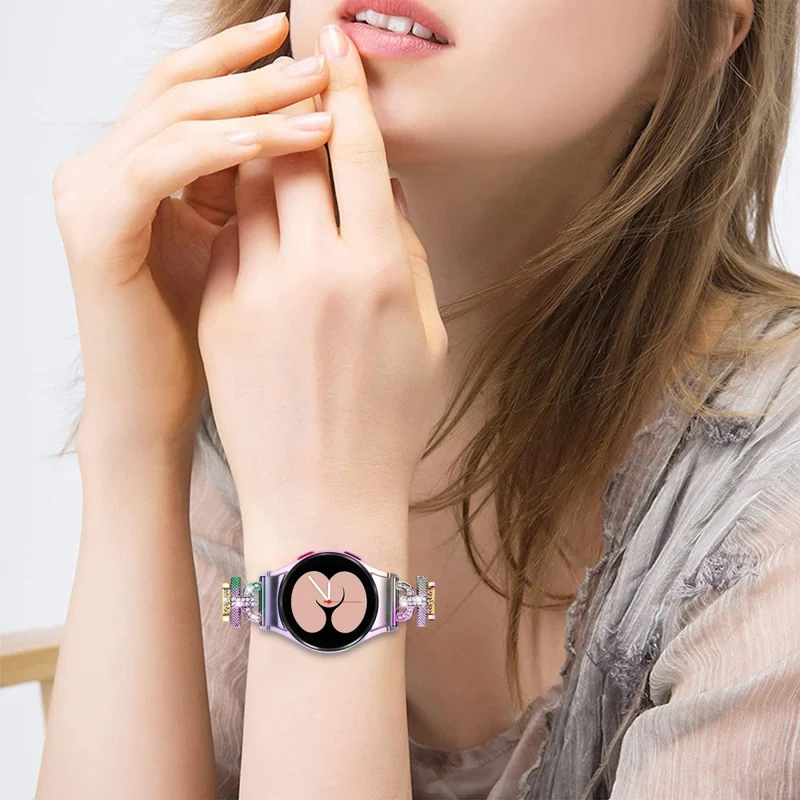 Samsung Galaxy Watch 6 / 5 / 4 rhinestone bead stainless steel strap