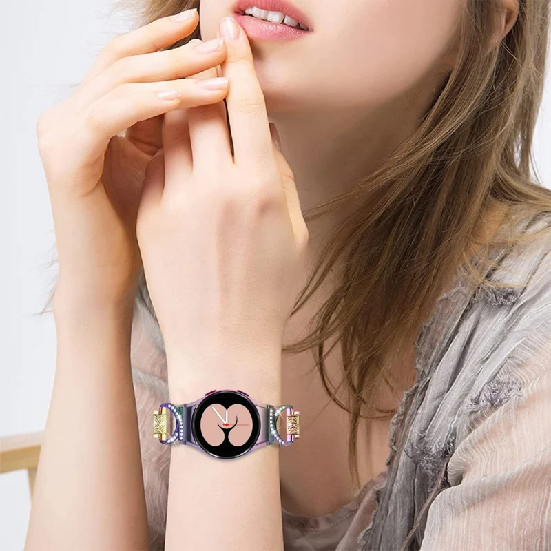 Samsung Galaxy Watch 6 / 5 / 4 rhinestone bead stainless steel strap