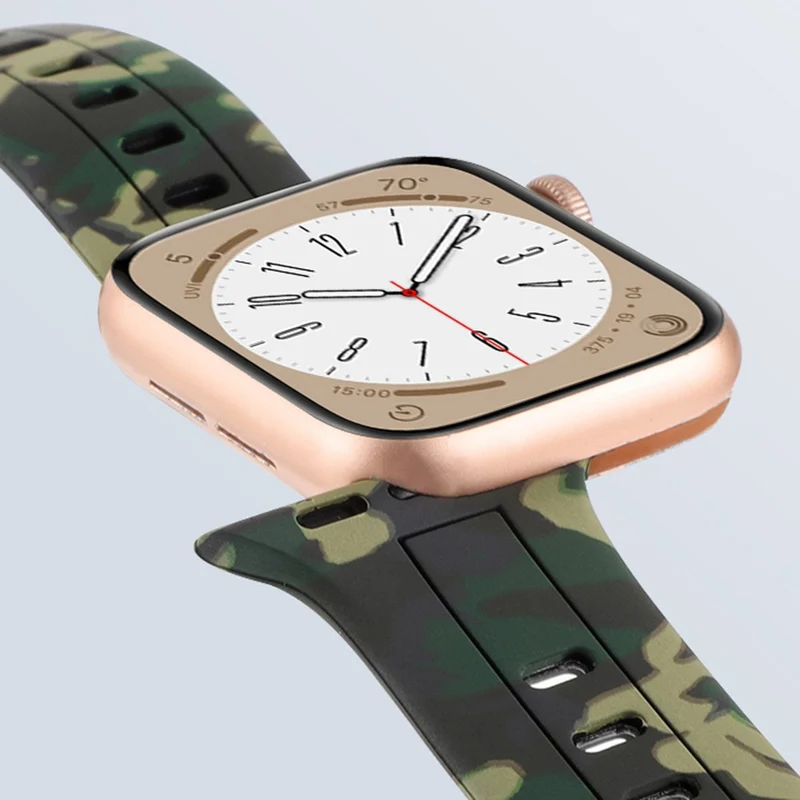 Apple Watch Series 8 (41mm) camouflage silicone strap - Army Green