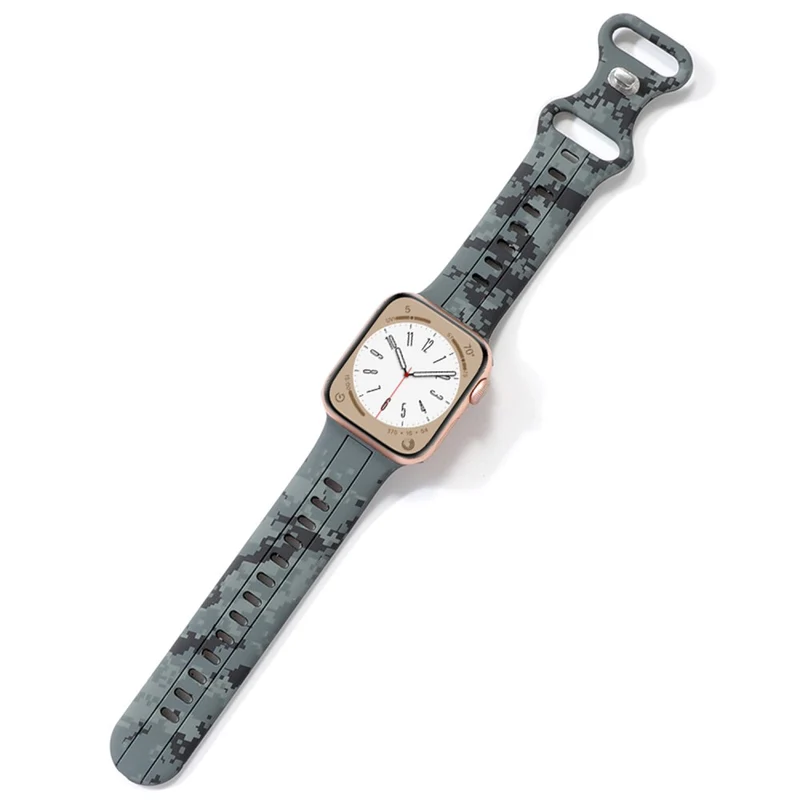 Apple Watch Series 8 (41mm) camouflage silicone strap - Army Green