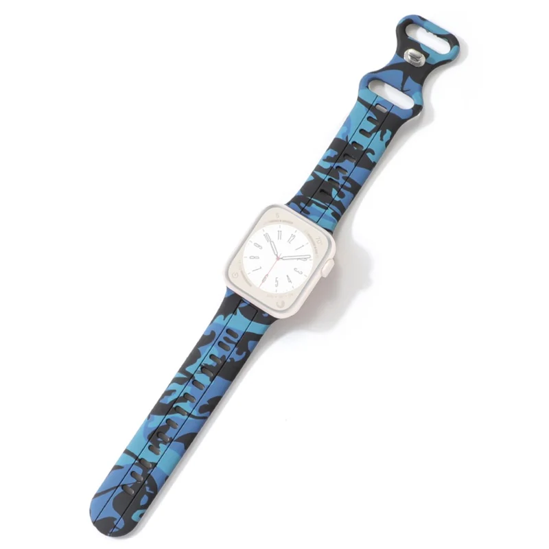 Apple Watch Series 8 (45mm) / Watch Ultra camouflage silicone strap - Army Green
