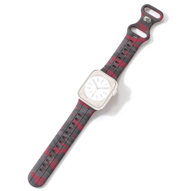 Apple Watch Series 8 (45mm) / Watch Ultra camouflage silicone strap - Army Green