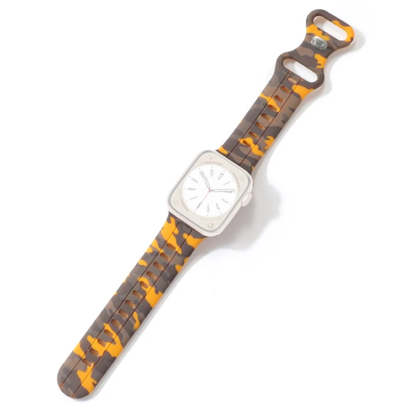 Apple Watch Series 8 (45mm) / Watch Ultra camouflage silicone strap - Army Green