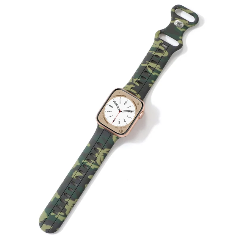 Apple Watch Series 8 (45mm) / Watch Ultra camouflage silicone strap - Army Green
