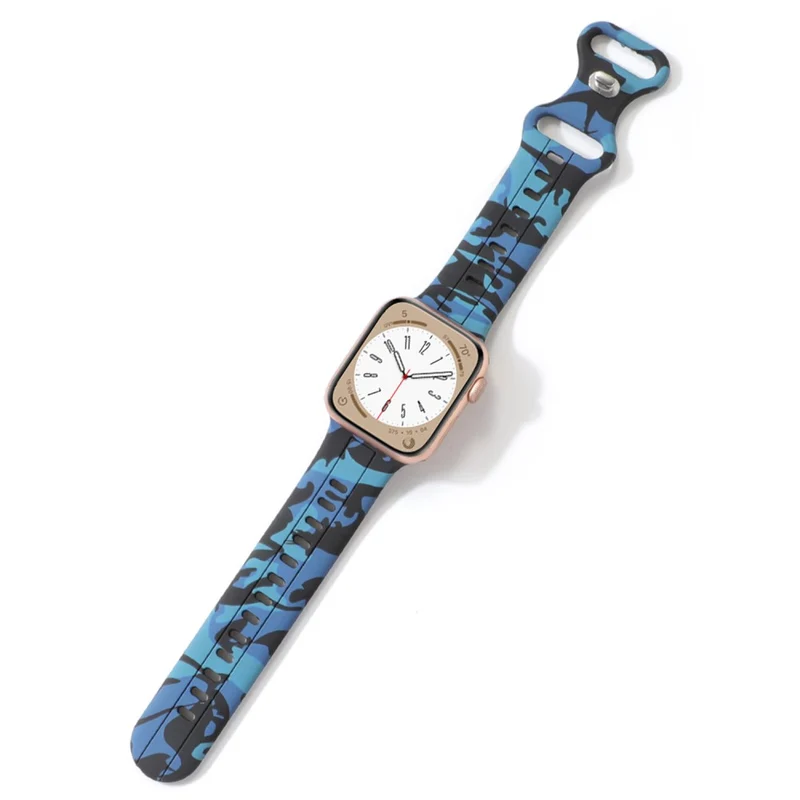 Apple Watch Series 8 (45mm) / Watch Ultra camouflage silicone strap - Army Green