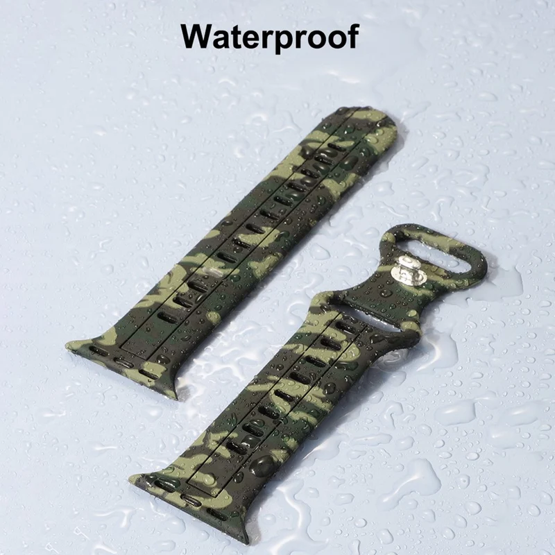 Apple Watch Series 8 (45mm) / Watch Ultra camouflage silicone strap - Army Green
