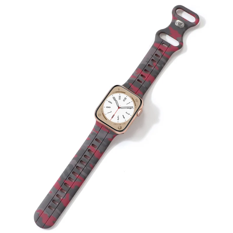 Apple Watch Series 8 (45mm) / Watch Ultra camouflage silicone strap - Army Green
