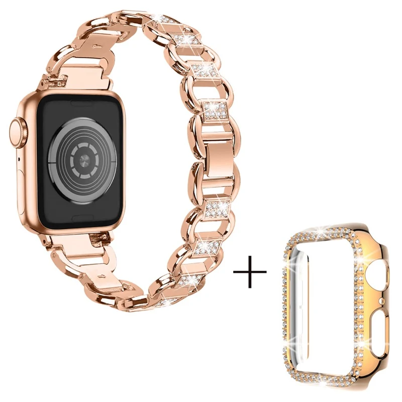 Apple Watch SE 2022 (44mm) rhinestone décor alloy strap with cover