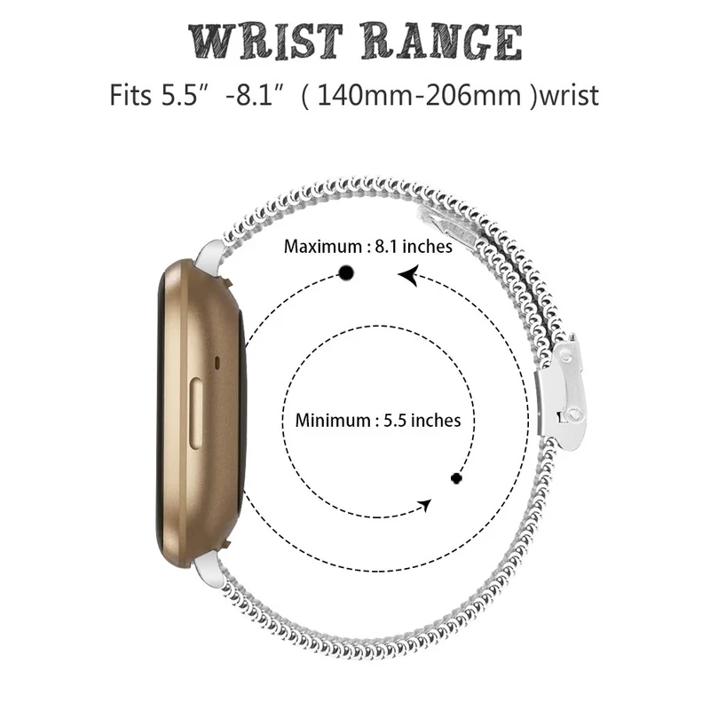 Fitbit Sense 2 / Versa 4 milanese stainless steel strap