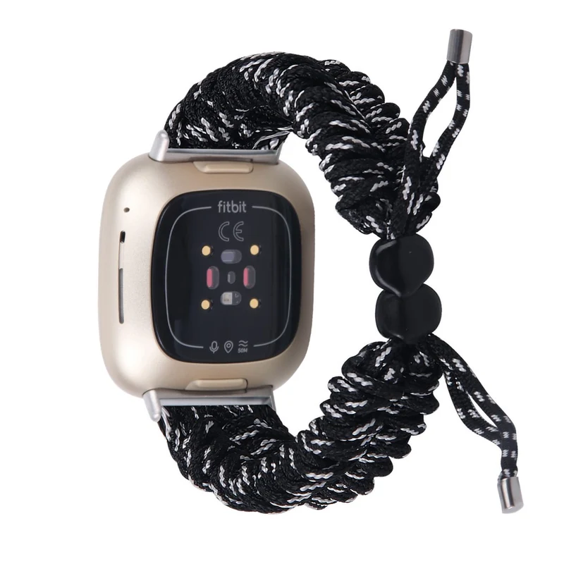Fitbit Sense 2 / Versa 4 braid style strap - Solid Black