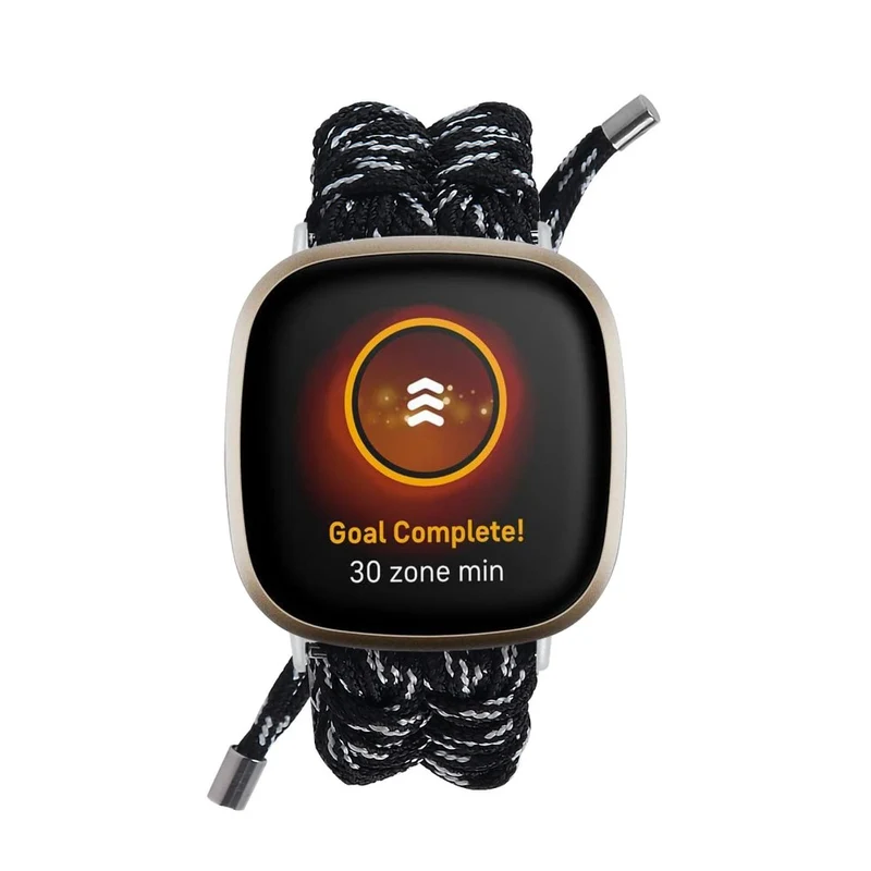 Fitbit Sense 2 / Versa 4 braid style strap - Solid Black