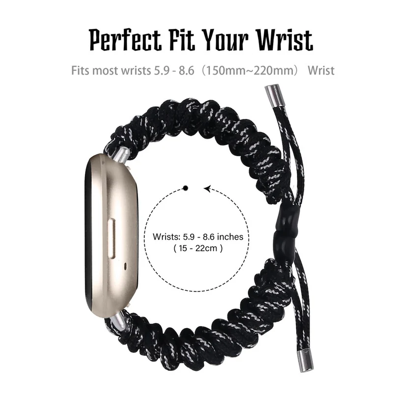 Fitbit Sense 2 / Versa 4 braid style strap - Solid Black