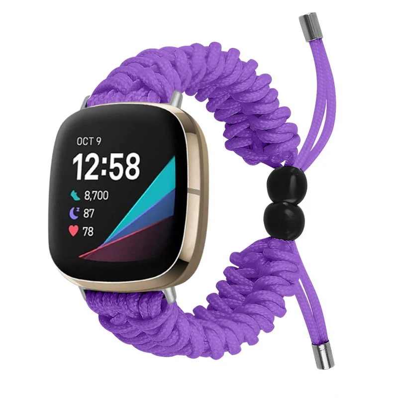 Fitbit Sense 2 / Versa 4 braid style strap - Solid Black