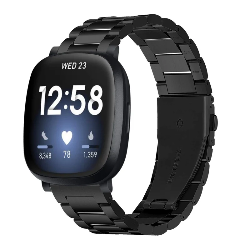 3 bead style stainless steel strap for Fitbit Sense 2 / Versa 4