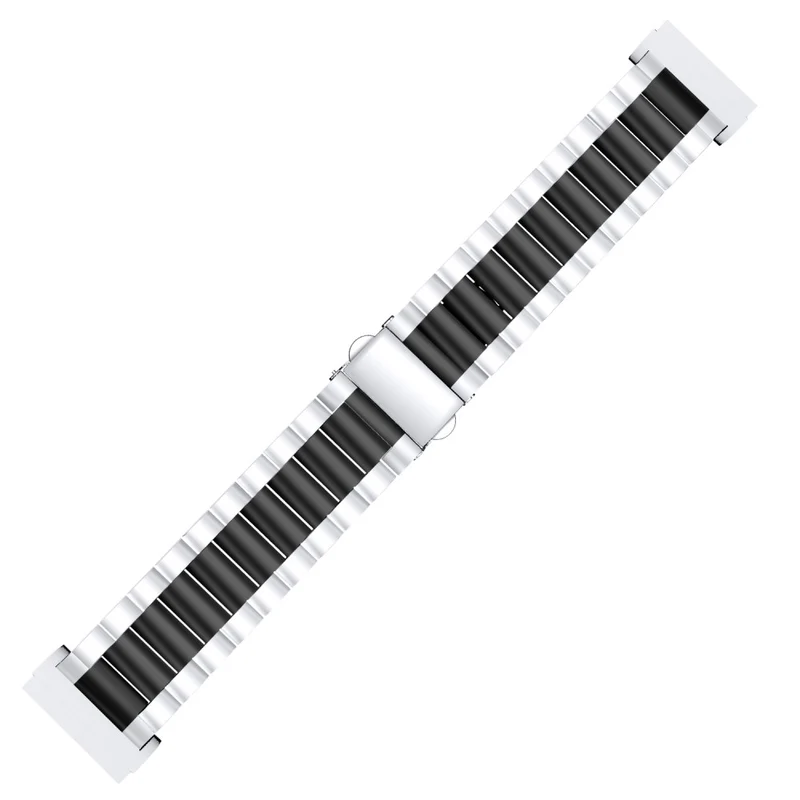 3 bead style stainless steel strap for Fitbit Sense 2 / Versa 4 - Silver / Black