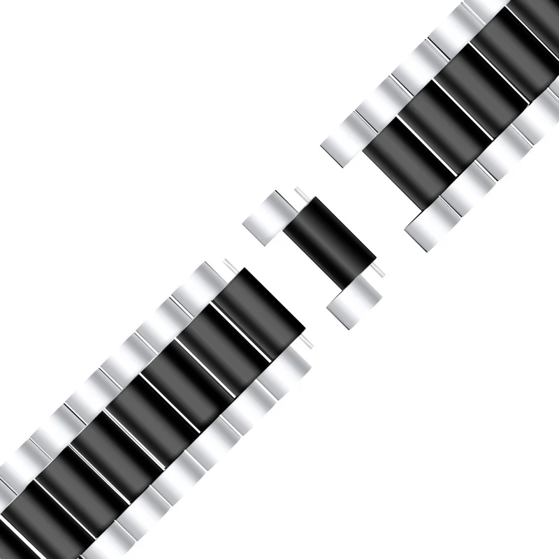 3 bead style stainless steel strap for Fitbit Sense 2 / Versa 4 - Silver / Black