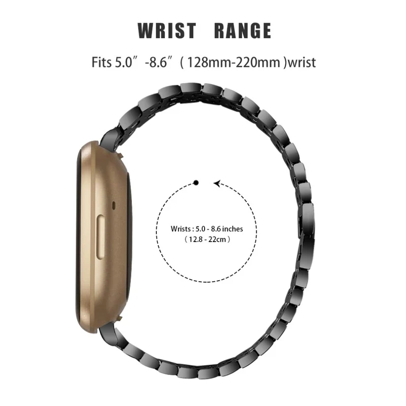 Fitbit Sense 2 / Versa 4 rhinestone alloy metal strap - Black / White