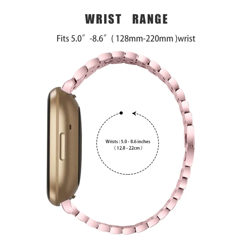 Fitbit Sense 2 / Versa 4 rhinestone alloy metal strap - Black / White