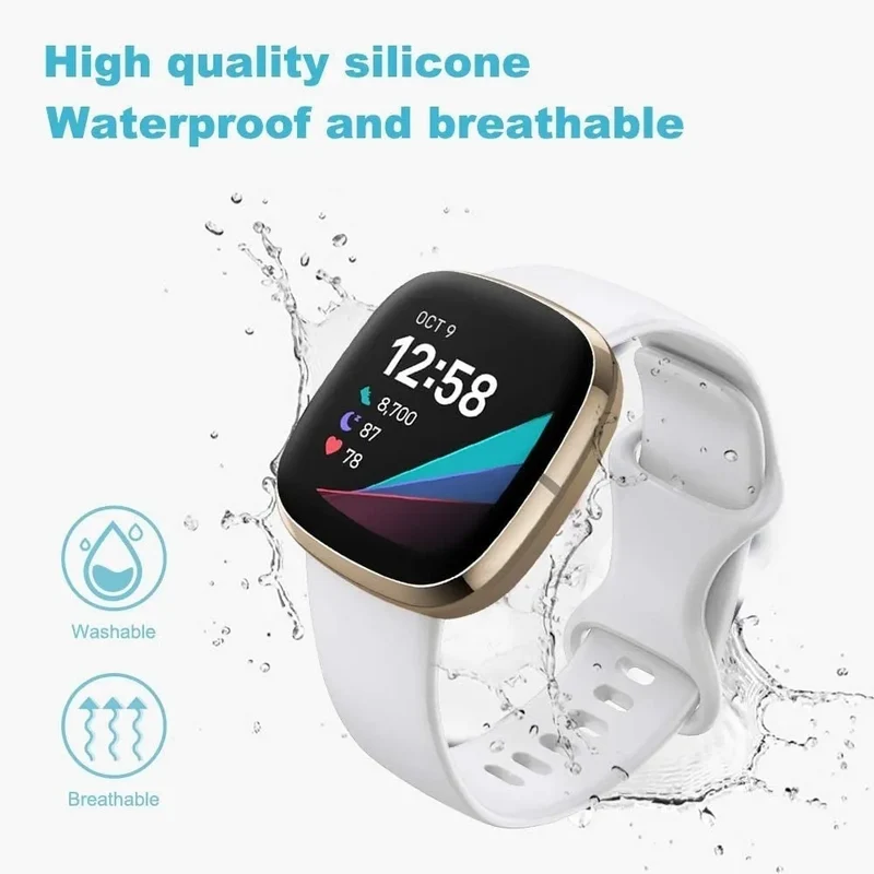 Fitbit Versa 4 Silikonarmband (Weiß)