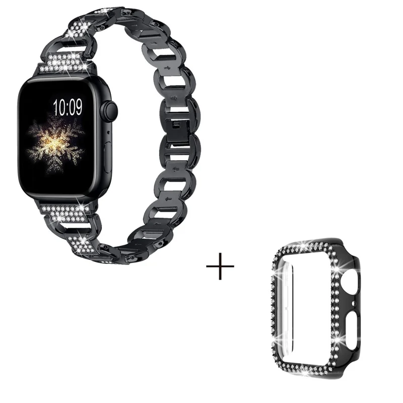 Apple Watch Series 8 (45mm) rhinestone décor alloy strap with cover