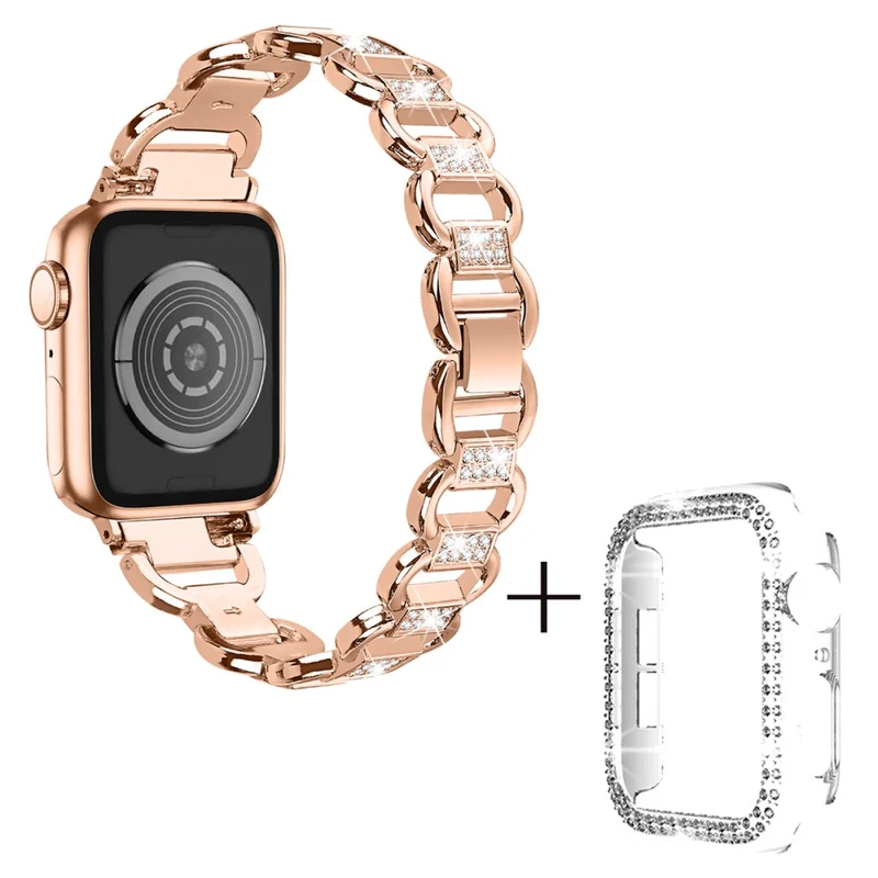 Apple Watch Series 8 (45mm) rhinestone décor alloy strap with cover