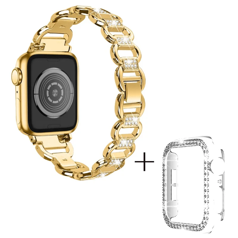 Apple Watch Series 3/2/1 42mm rhinestone décor alloy strap with cover