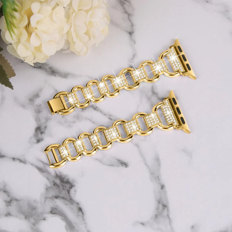 Apple Watch Series 3/2/1 42mm rhinestone décor alloy strap with cover