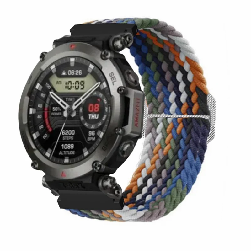 Amazfit T-Rex 2 Ultra elastic nylon strap - Rainbow