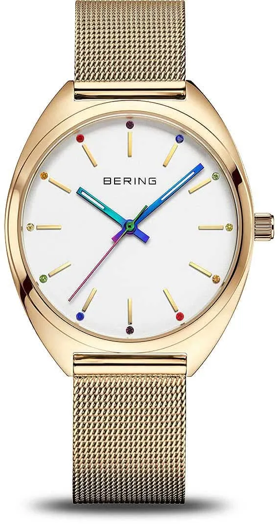 Bering 127220-36-334 Damenuhr • Kratzfestes Saphirglas • Feines Milanaise-Armband