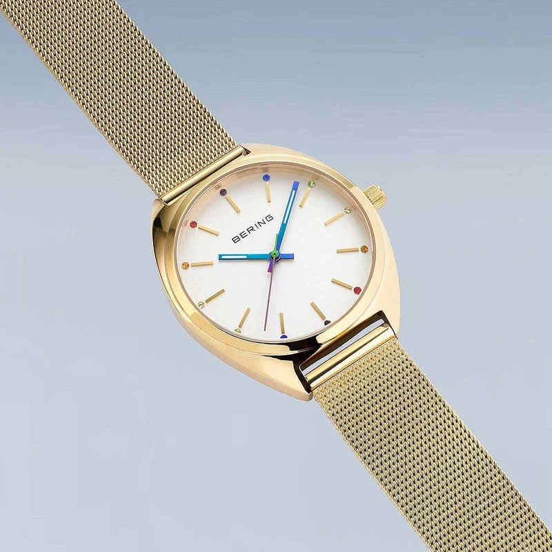 Bering 127220-36-334 Damenuhr • Kratzfestes Saphirglas • Feines Milanaise-Armband