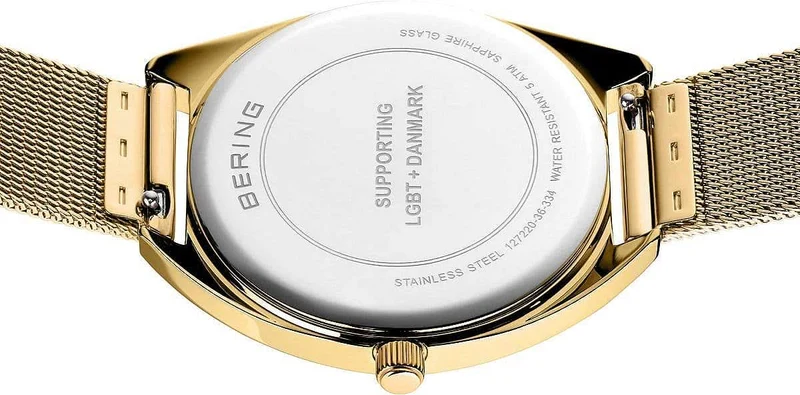 Bering 127220-36-334 Damenuhr • Kratzfestes Saphirglas • Feines Milanaise-Armband